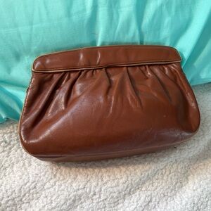 Vintage Sharif Elegant Brown Leather Clutch